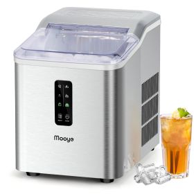 Countertop Ice Maker Machine, 26.5 lbs in 24Hrs, Electric ice Maker and Compact ice Machine with Ice Scoop and Basket, 2 Sizes of Bullet Ice for